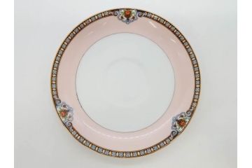 オールドノリタケ　NORITAKE　ヤジロベー印　ピンク　品よく可愛らしいカップ&ソーサー5客セット(花、金彩、C&S、日本陶器會社、洋食器)(R-082748)