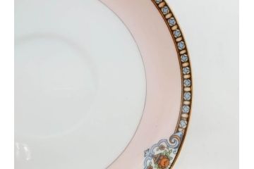 オールドノリタケ　NORITAKE　ヤジロベー印　ピンク　品よく可愛らしいカップ&ソーサー5客セット(花、金彩、C&S、日本陶器會社、洋食器)(R-082748)