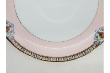 オールドノリタケ　NORITAKE　ヤジロベー印　ピンク　品よく可愛らしいカップ&ソーサー5客セット(花、金彩、C&S、日本陶器會社、洋食器)(R-082748)