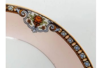 オールドノリタケ　NORITAKE　ヤジロベー印　ピンク　品よく可愛らしいカップ&ソーサー5客セット(花、金彩、C&S、日本陶器會社、洋食器)(R-082748)