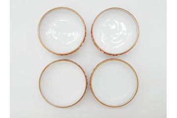 オールドノリタケ　NORITAKE　花唐草文　赤絵　金彩　2.3寸・3.2寸・5.1寸　食卓に映える鮮やかな色彩が魅力の皿10枚&小鉢4客セット(小皿、中皿、器、深鉢、深皿、向付、マルキ印、和皿、和食器、二寸三分、三寸二分、五寸一分)(R-082750)