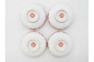 オールドノリタケ　NORITAKE　花唐草文　赤絵　金彩　2.3寸・3.2寸・5.1寸　食卓に映える鮮やかな色彩が魅力の皿10枚&小鉢4客セット(小皿、中皿、器、深鉢、深皿、向付、マルキ印、和皿、和食器、二寸三分、三寸二分、五寸一分)(R-082750)