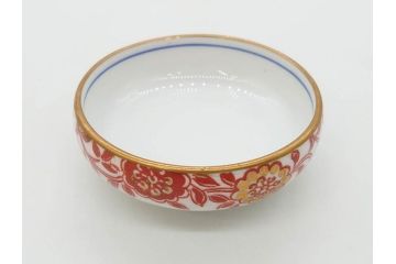 オールドノリタケ　NORITAKE　花唐草文　赤絵　金彩　2.3寸・3.2寸・5.1寸　食卓に映える鮮やかな色彩が魅力の皿10枚&小鉢4客セット(小皿、中皿、器、深鉢、深皿、向付、マルキ印、和皿、和食器、二寸三分、三寸二分、五寸一分)(R-082750)