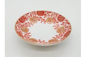 オールドノリタケ　NORITAKE　花唐草文　赤絵　金彩　2.3寸・3.2寸・5.1寸　食卓に映える鮮やかな色彩が魅力の皿10枚&小鉢4客セット(小皿、中皿、器、深鉢、深皿、向付、マルキ印、和皿、和食器、二寸三分、三寸二分、五寸一分)(R-082750)