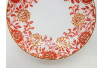 オールドノリタケ　NORITAKE　花唐草文　赤絵　金彩　2.3寸・3.2寸・5.1寸　食卓に映える鮮やかな色彩が魅力の皿10枚&小鉢4客セット(小皿、中皿、器、深鉢、深皿、向付、マルキ印、和皿、和食器、二寸三分、三寸二分、五寸一分)(R-082750)