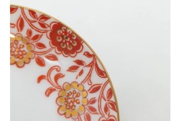 オールドノリタケ　NORITAKE　花唐草文　赤絵　金彩　2.3寸・3.2寸・5.1寸　食卓に映える鮮やかな色彩が魅力の皿10枚&小鉢4客セット(小皿、中皿、器、深鉢、深皿、向付、マルキ印、和皿、和食器、二寸三分、三寸二分、五寸一分)(R-082750)