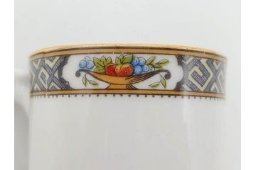 オールドノリタケ　NORITAKE　ラスター彩　ハンドル付　レモン　花　寛ぎの時間を演出するプレート3枚・カップ&ソーサー4客セット(マルキ印、金彩、キャンディーディッシュ、アクセサリートレー、トレイ、C&S、小皿、中皿、深皿、洋食器)(R-082751)