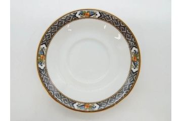 オールドノリタケ　NORITAKE　ラスター彩　ハンドル付　レモン　花　寛ぎの時間を演出するプレート3枚・カップ&ソーサー4客セット(マルキ印、金彩、キャンディーディッシュ、アクセサリートレー、トレイ、C&S、小皿、中皿、深皿、洋食器)(R-082751)