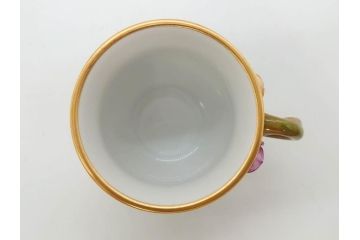デンマーク　ROYAL COPENHAGEN(ロイヤルコペンハーゲン)　フローラダニカ　優雅で気品に満ちた蓋付きカップ&ソーサー(金彩、花、カスタードポット、マスタード、蓋物、洋食器、C&S、北欧)(R-082752)