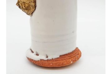 三輪和彦(十三代 三輪休雪)　匠の趣向が光る金耳盃(萩焼、耳付、杯、酒器、裏印、ウコン布付き、共箱付き)(R-082753)