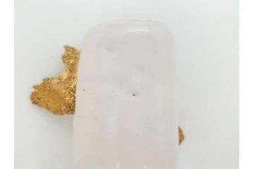 三輪和彦(十三代 三輪休雪)　匠の趣向が光る金耳盃(萩焼、耳付、杯、酒器、裏印、ウコン布付き、共箱付き)(R-082753)