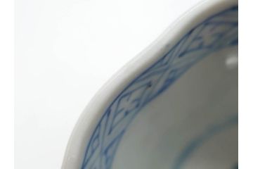 江戸期　成化年製　古伊万里　染付　微塵唐草　松竹梅文　落ち着いた佇まいのそば猪口3客セット(蕎麦猪口、湯呑み、湯のみ、和食器)(R-082755)