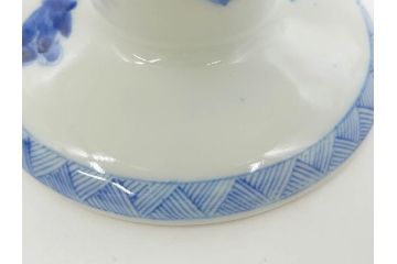 江戸期　古伊万里　染付　竹林七賢人図　細かな絵付けが見事な盃洗(杯洗、花鳥図、フルーツボウル、コンポート、高台皿、台鉢、和食器)(R-082757)