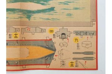 戦前　昭和17年(1942年)　中川光一作　切り紙　組立　潜水艦と潜水母艦　紙模型(キリガミ・クミタテ、童画書房、組み立て、ペーパークラフト)(R-082759)