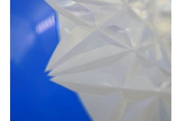 時代物　切子　色被せ　青　爽やかな雰囲気のガラスボウル(硝子、深皿、鉢)(R-082761)
