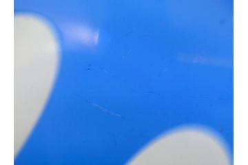 時代物　切子　色被せ　青　爽やかな雰囲気のガラスボウル(硝子、深皿、鉢)(R-082761)