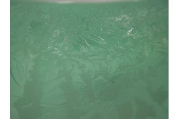 時代物　大正〜昭和初期　結霜ガラス　緑　レトロな雰囲気を醸し出すガラスボウル(硝子、グリーン、深皿)(R-082762)