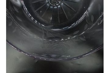 当時物　大正〜昭和初期　切子　花　淑やかな佇まいのガラスボウル(バラ、薔薇、硝子、深皿、深鉢)(R-082763)