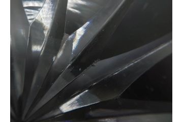 当時物　大正〜昭和初期　切子　花　淑やかな佇まいのガラスボウル(バラ、薔薇、硝子、深皿、深鉢)(R-082763)