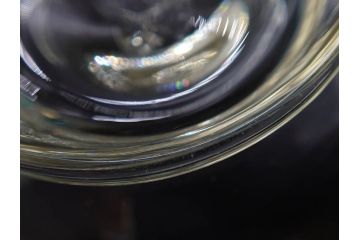当時物　大正〜昭和初期　椀型　白色糸巻　輪花　優しい風合いを持つ青縁氷コップ2点セット(椀形、小鉢、吹きガラス、アイスクリームカップ、デザート、水色)(R-082765)