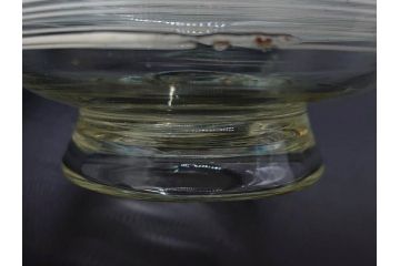 当時物　大正〜昭和初期　椀型　白色糸巻　輪花　優しい風合いを持つ青縁氷コップ2点セット(椀形、小鉢、吹きガラス、アイスクリームカップ、デザート、水色)(R-082765)