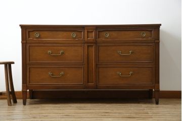 中古　DREXEL HERITAGE(ドレクセルヘリテイジ)　Triune(トライユン)　マホガニー材　上品な佇まいが魅力のサイドボード(サイドチェスト、引き出し、収納棚、米国)(R-082770)