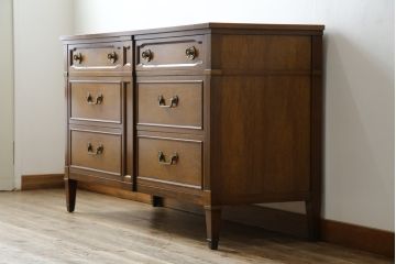 中古　DREXEL HERITAGE(ドレクセルヘリテイジ)　Triune(トライユン)　マホガニー材　上品な佇まいが魅力のサイドボード(サイドチェスト、引き出し、収納棚、米国)(R-082770)