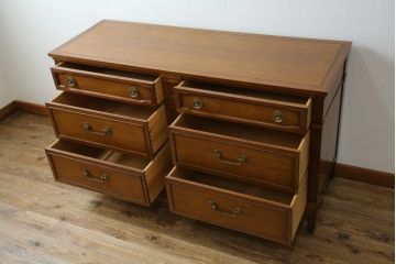 中古　DREXEL HERITAGE(ドレクセルヘリテイジ)　Triune(トライユン)　マホガニー材　上品な佇まいが魅力のサイドボード(サイドチェスト、引き出し、収納棚、米国)(R-082770)