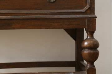 イギリスアンティーク　オーク材　上品な佇まいが魅力的なライティングビューロー(ライティングデスク、机、ワークデスク、引き出し、在宅用、在宅ワーク用、簿記机、英国)(R-082771)