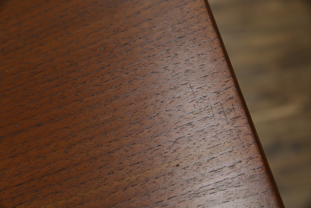 デンマークビンテージ　チーク材　すっきりとしたデザインが素敵な両面使いのパートナーデスク　(R-082773)