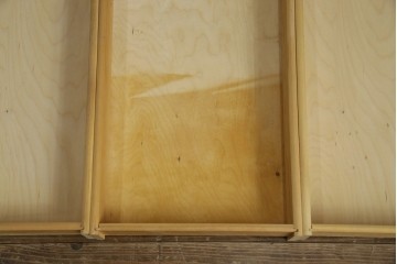 デンマークビンテージ　チーク材　すっきりとしたデザインが素敵な両面使いのパートナーデスク　(R-082773)