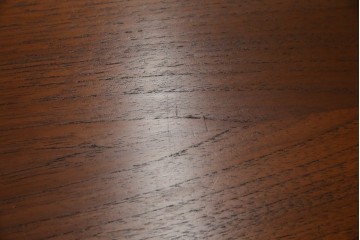 デンマークビンテージ　チーク材　すっきりとしたデザインが素敵な両面使いのパートナーデスク　(R-082773)