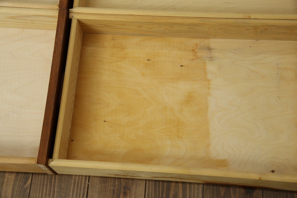 デンマークビンテージ　チーク材　すっきりとしたデザインが素敵な両面使いのパートナーデスク　(R-082773)