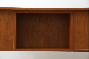 デンマークビンテージ　チーク材　すっきりとしたデザインが素敵な両面使いのパートナーデスク　(R-082773)