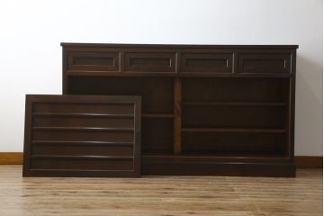 中古　美品　松本民芸家具　和モダンな雰囲気を醸し出す舞良型サイドボード(サイドキャビネット、収納棚、戸棚)(R-082777)