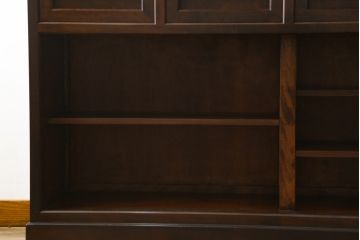 中古　美品　松本民芸家具　和モダンな雰囲気を醸し出す舞良型サイドボード(サイドキャビネット、収納棚、戸棚)(R-082777)