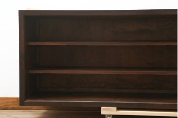 中古　美品　松本民芸家具　和モダンな雰囲気を醸し出す舞良型ローボード(サイドボード、テレビ台、テレビボード、リビングボード、収納棚、戸棚)(R-082778)