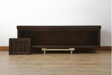 中古　美品　松本民芸家具　和モダンな雰囲気を醸し出す舞良型ローボード(サイドボード、テレビ台、テレビボード、リビングボード、収納棚、戸棚)(R-082779)