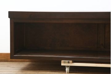 中古　美品　松本民芸家具　和モダンな雰囲気を醸し出す舞良型ローボード(サイドボード、テレビ台、テレビボード、リビングボード、収納棚、戸棚)(R-082779)