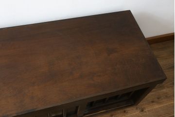 中古　美品　松本民芸家具　和モダンな雰囲気を醸し出す舞良型ローボード(サイドボード、テレビ台、テレビボード、リビングボード、収納棚、戸棚)(R-082779)