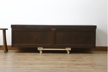中古　美品　松本民芸家具　和モダンな雰囲気を醸し出す舞良型ローボード(サイドボード、テレビ台、テレビボード、リビングボード、収納棚、戸棚)(R-082779)
