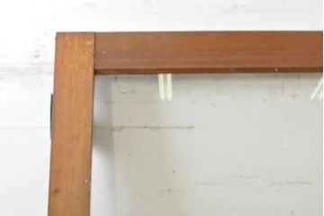 ビンテージ建具　昭和レトロな雰囲気漂う両開きガラスドア1枚(ガラス戸、木製扉、ヴィンテージ)(R-082783)