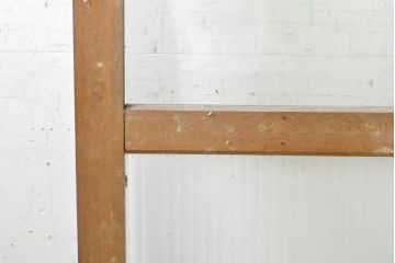 ビンテージ建具　昭和レトロな雰囲気漂う両開きガラスドア1枚(ガラス戸、木製扉、ヴィンテージ)(R-082783)