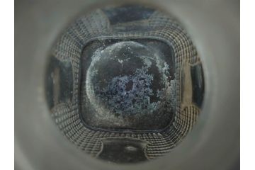 当時物　大正〜昭和初期　プレスガラス　切子　エレガントな雰囲気を醸し出す蓋付きガラス瓶4点セット(ビン、硝子、和ガラス、小物入れ、ジャム入れ、キャニスター、ディスプレイ)(R-082788)