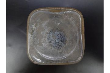 当時物　大正〜昭和初期　プレスガラス　切子　エレガントな雰囲気を醸し出す蓋付きガラス瓶4点セット(ビン、硝子、和ガラス、小物入れ、ジャム入れ、キャニスター、ディスプレイ)(R-082788)