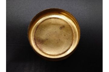 当時物　大正〜昭和初期　プレスガラス　切子　エレガントな雰囲気を醸し出す蓋付きガラス瓶4点セット(ビン、硝子、和ガラス、小物入れ、ジャム入れ、キャニスター、ディスプレイ)(R-082788)
