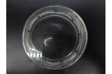 当時物　大正〜昭和初期　プレスガラス　切子　エレガントな雰囲気を醸し出す蓋付きガラス瓶4点セット(ビン、硝子、和ガラス、小物入れ、ジャム入れ、キャニスター、ディスプレイ)(R-082788)