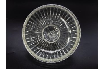 当時物　大正〜昭和初期　プレスガラス　気品あるお部屋を演出する蓋付きガラス瓶4点セット(ビン、硝子、和ガラス、小物入れ、キャンディーポット、キャニスター、ディスプレイ)(R-082789)