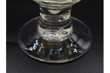 当時物　大正〜昭和初期　棗型(なつめ形)　緑縁　輪花　乳白ぼかし　柔らかく温かみを感じる氷コップ2客セット(吹きガラス、硝子、グラス、和ガラス)(R-082793)