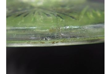 当時物　大正〜昭和初期　ウランガラス　フリル　プレスガラス　水色　お部屋を華やかに演出するコンポート2点セット(フルーツボウル、果物入れ、デザートディッシュ、タッツア、硝子、和ガラス)(R-082794)